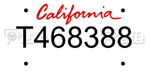 T468388 California License Plate