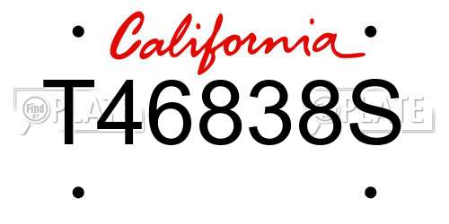 T46838S California License Plate