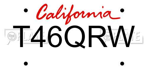 T46QRW California License Plate
