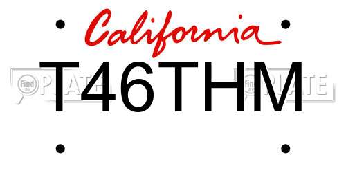 T46THM California License Plate