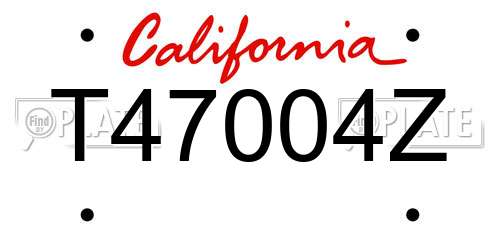 T47004Z California License Plate