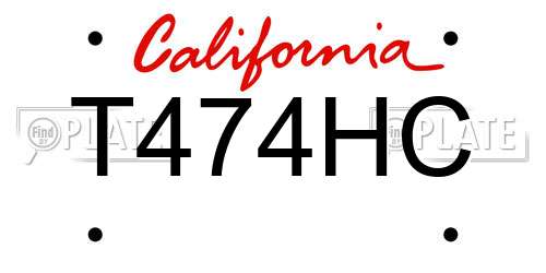 T474HC California License Plate