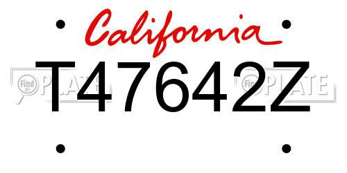 T47642Z California License Plate