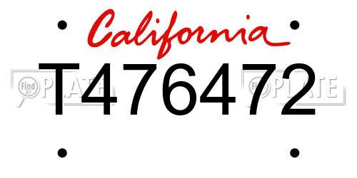 T476472 California License Plate