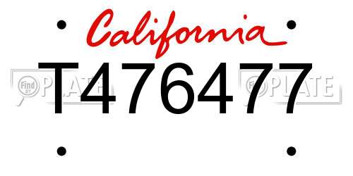 T476477 California License Plate