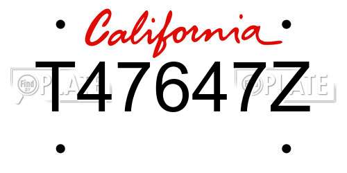 T47647Z California License Plate