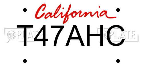 T47AHC California License Plate