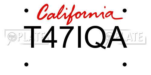 T47IQA California License Plate