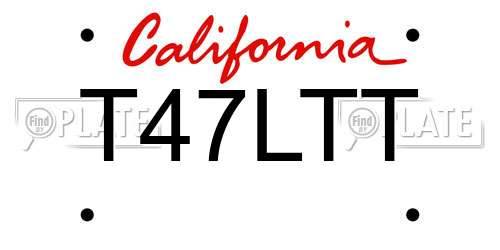 T47LTT California License Plate