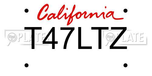 T47LTZ California License Plate