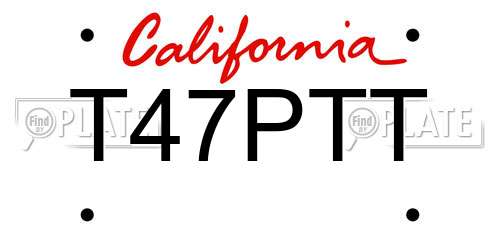 T47PTT California License Plate