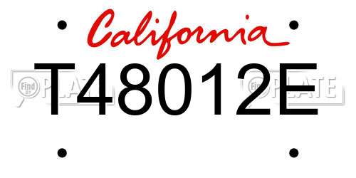 T48012E California License Plate