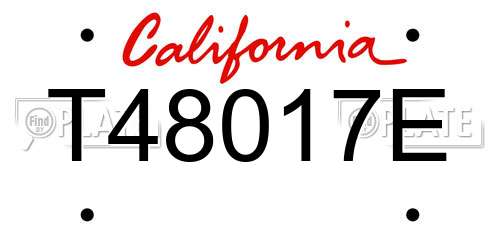 T48017E California License Plate