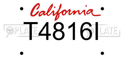 T4816I California License Plate