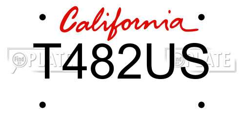 T482US California License Plate