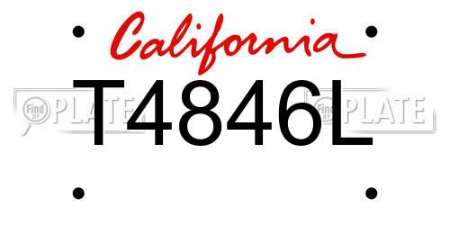 T4846L California License Plate