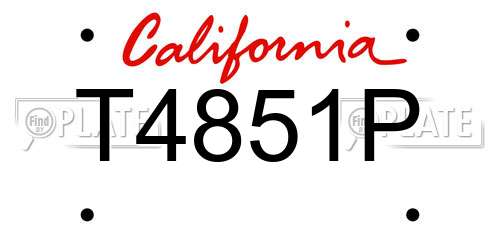 T4851P California License Plate