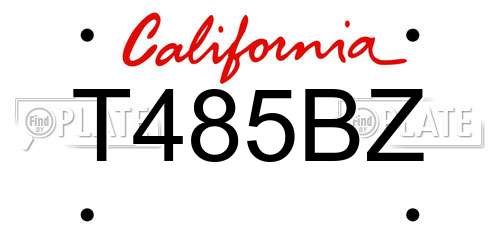 T485BZ California License Plate