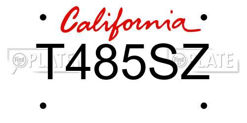 T485SZ California License Plate