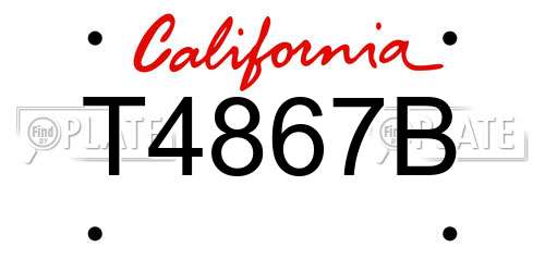 T4867B California License Plate