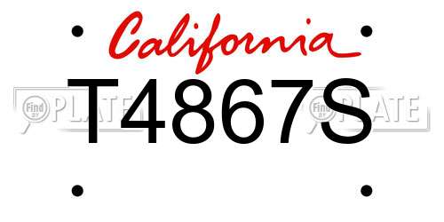 T4867S California License Plate