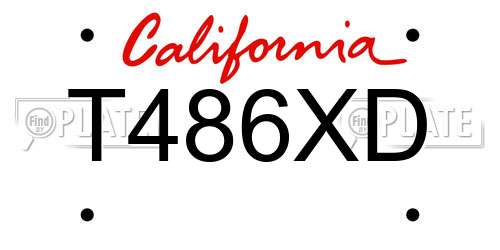 T486XD California License Plate