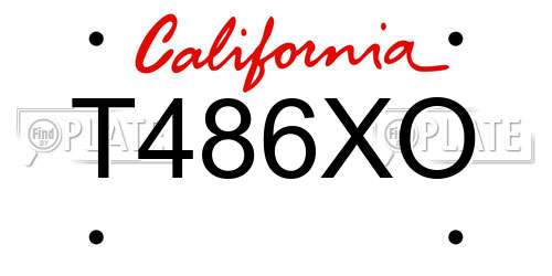 T486XO California License Plate