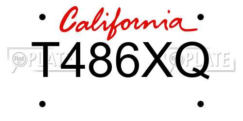 T486XQ California License Plate