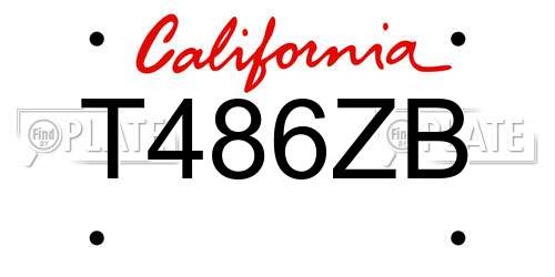 T486ZB California License Plate