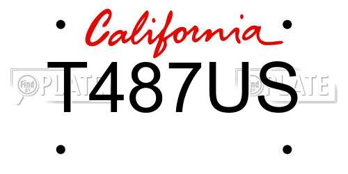 T487US California License Plate
