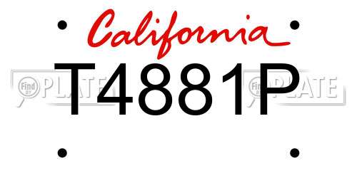 T4881P California License Plate