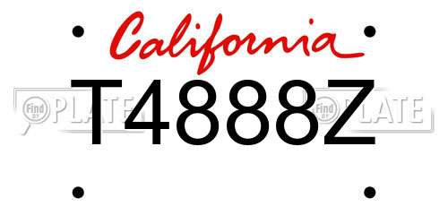 T4888Z California License Plate