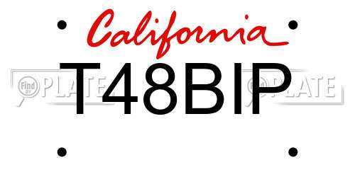 T48BIP California License Plate