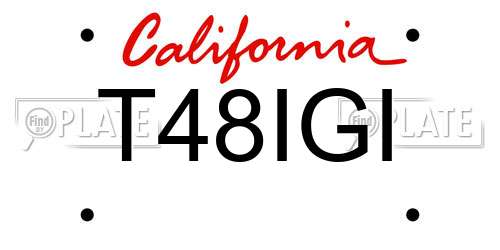 T48IGI California License Plate