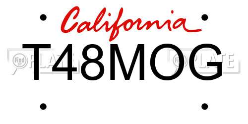 T48MOG California License Plate