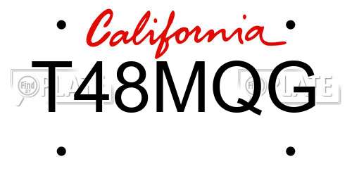 T48MQG California License Plate