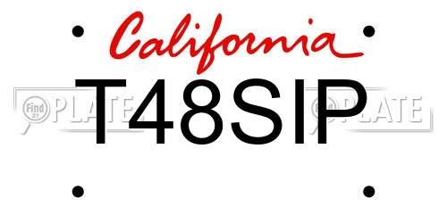 T48SIP California License Plate