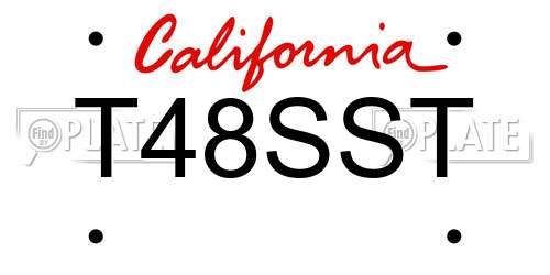 T48SST California License Plate