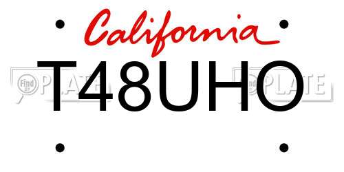 T48UHO California License Plate