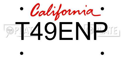 T49ENP California License Plate