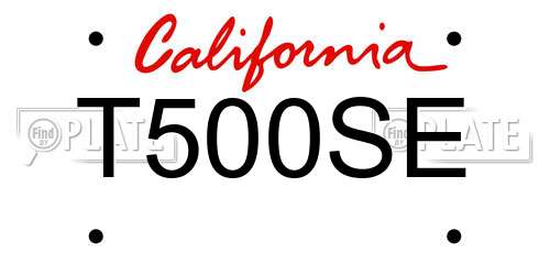 T500SE California License Plate