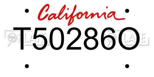 T50286O California License Plate