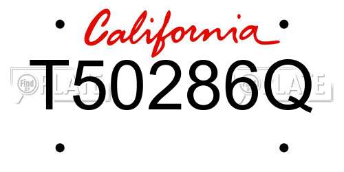 T50286Q California License Plate