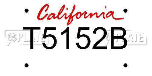 T5152B California License Plate