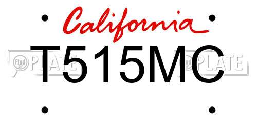T515MC California License Plate