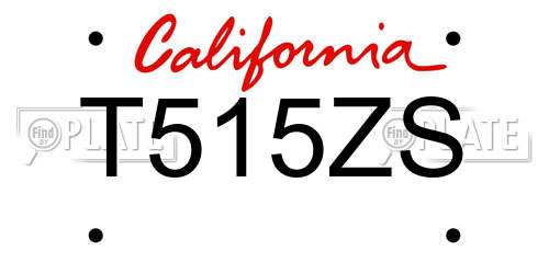 T515ZS California License Plate