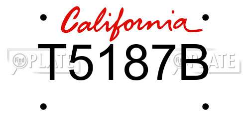 T5187B California License Plate