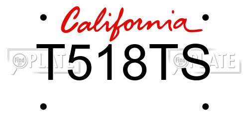 T518TS California License Plate