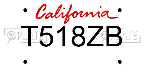 T518ZB California License Plate