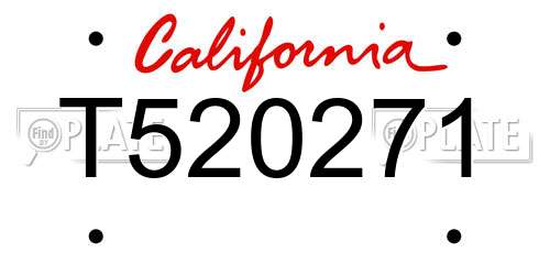 T520271 California License Plate